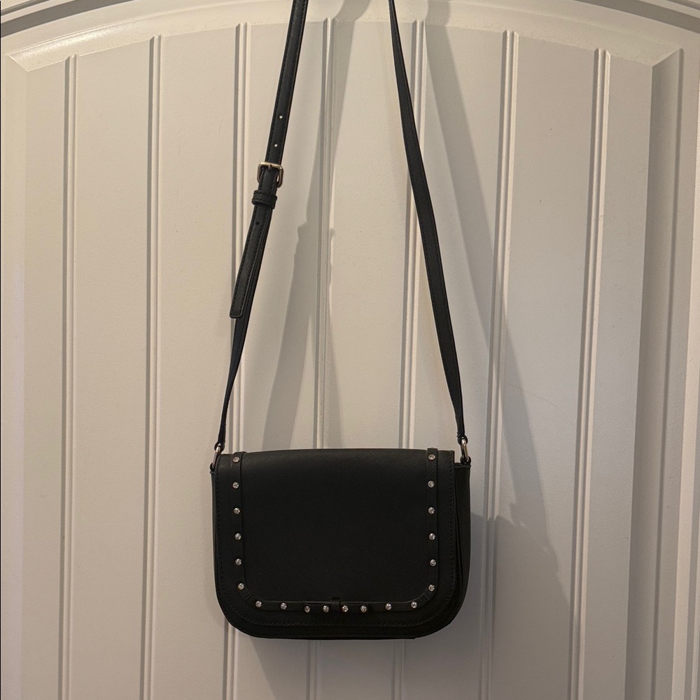 Kate Spade Black Crossbody Bag with Silver Accents